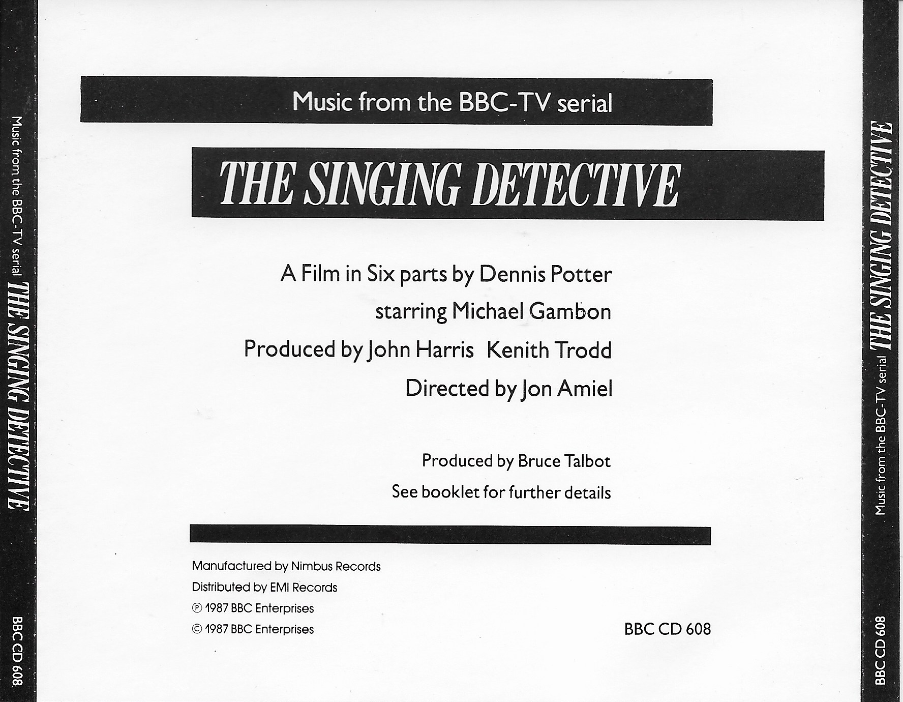 Picture of BBCCD608 The singing detective by artist Various from the BBC records and Tapes library